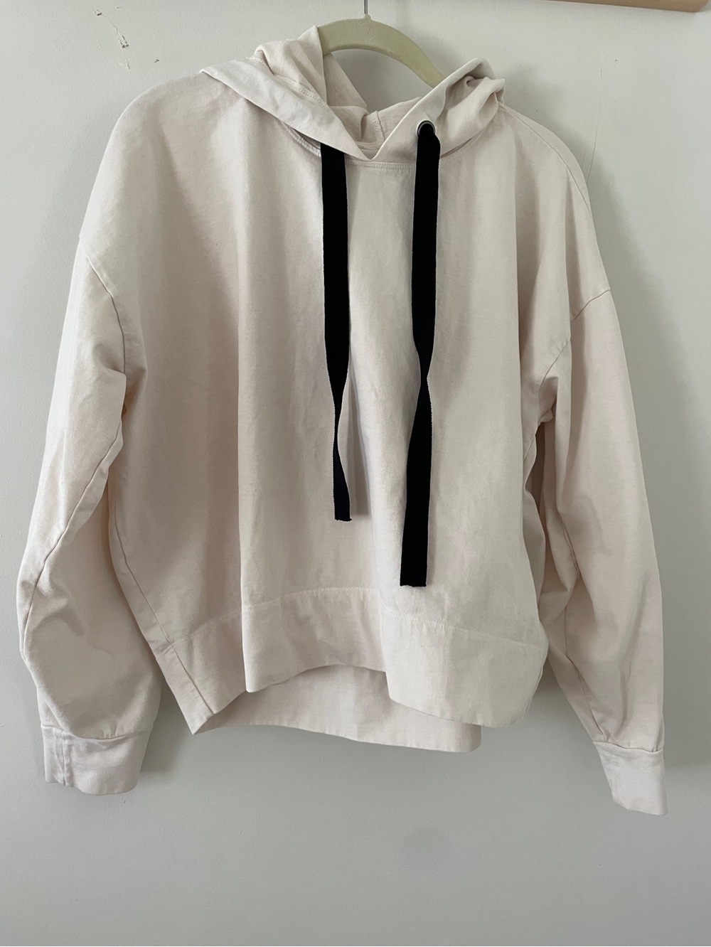 100% Cotton Hoodie Sweatshirt Cream/Natural M Velvet by Graham & Spencer